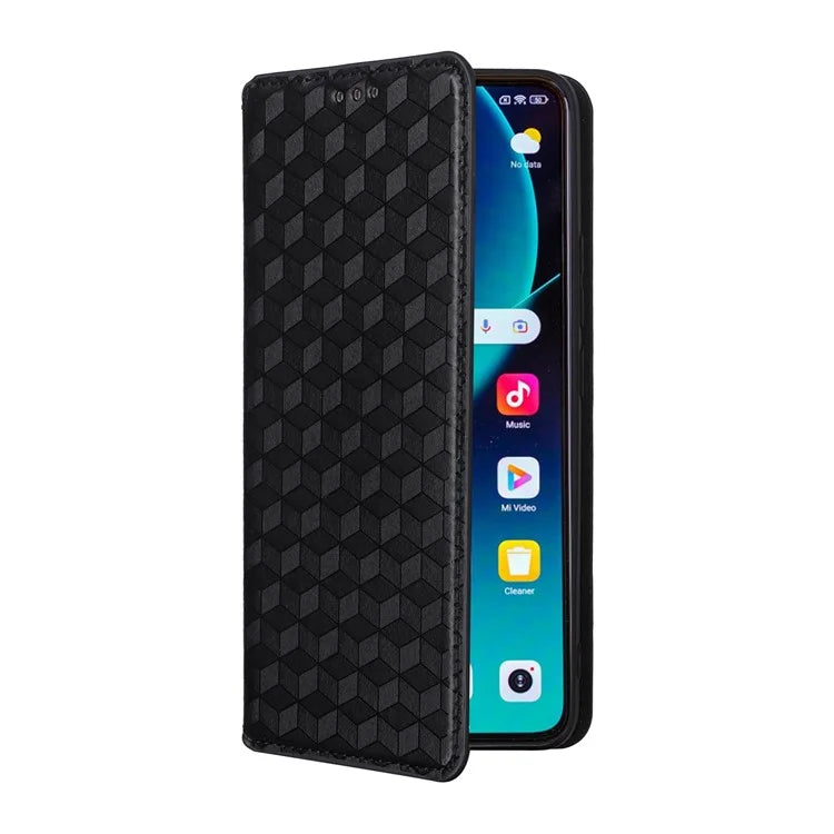 For Xiaomi 14T Pro Wallet Case Rhombus Imprinted Leather Phone Cover