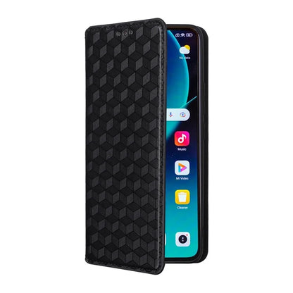 For Xiaomi 14T Pro Wallet Case Rhombus Imprinted Leather Phone Cover