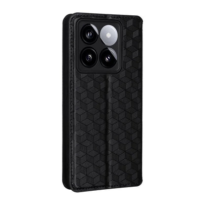 For Xiaomi 14T Pro Wallet Case Rhombus Imprinted Leather Phone Cover
