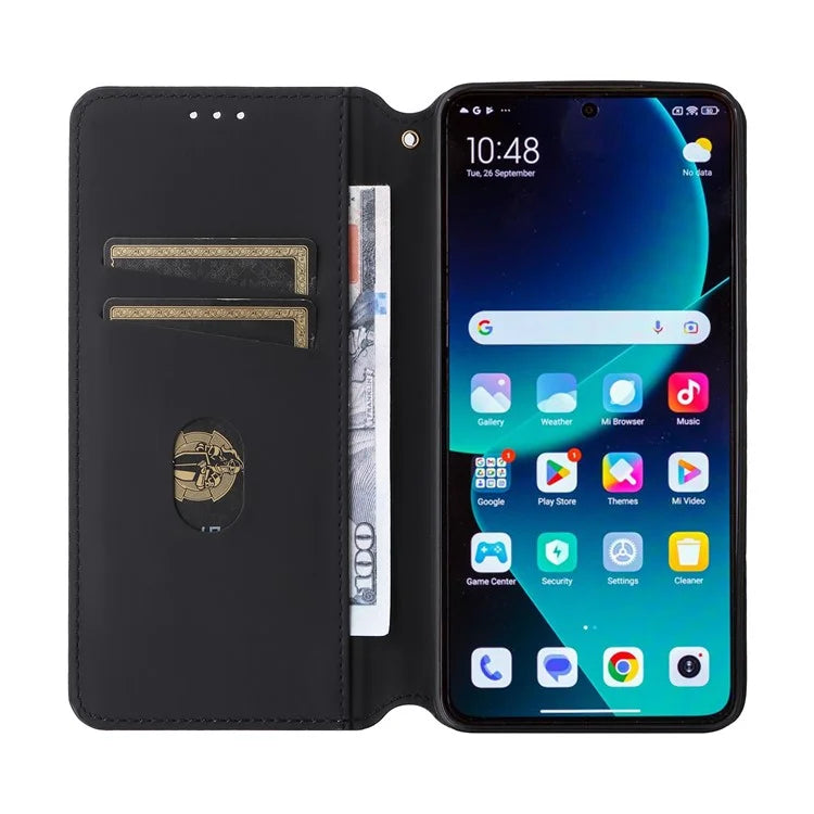 For Xiaomi 14T Pro Wallet Case Rhombus Imprinted Leather Phone Cover