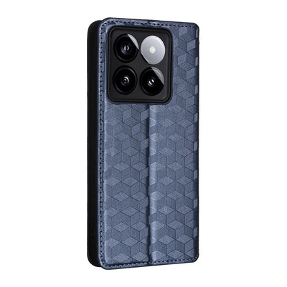For Xiaomi 14T Pro Wallet Case Rhombus Imprinted Leather Phone Cover