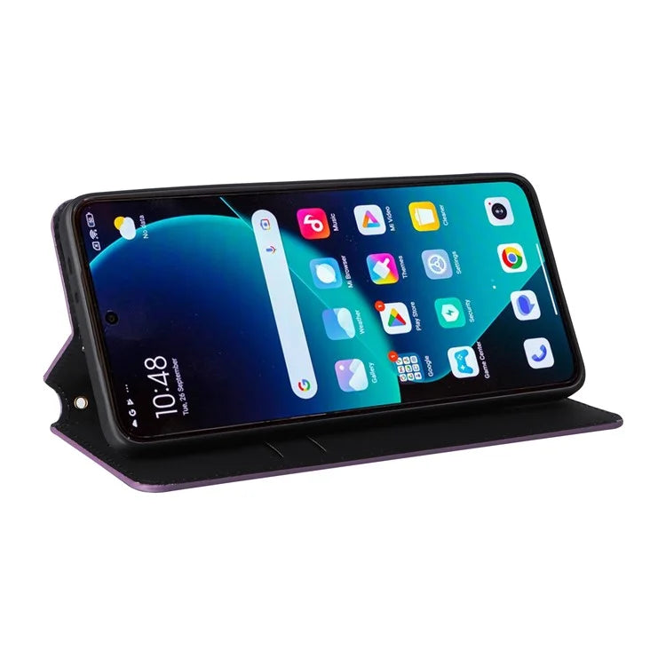 For Xiaomi 14T Pro Wallet Case Rhombus Imprinted Leather Phone Cover