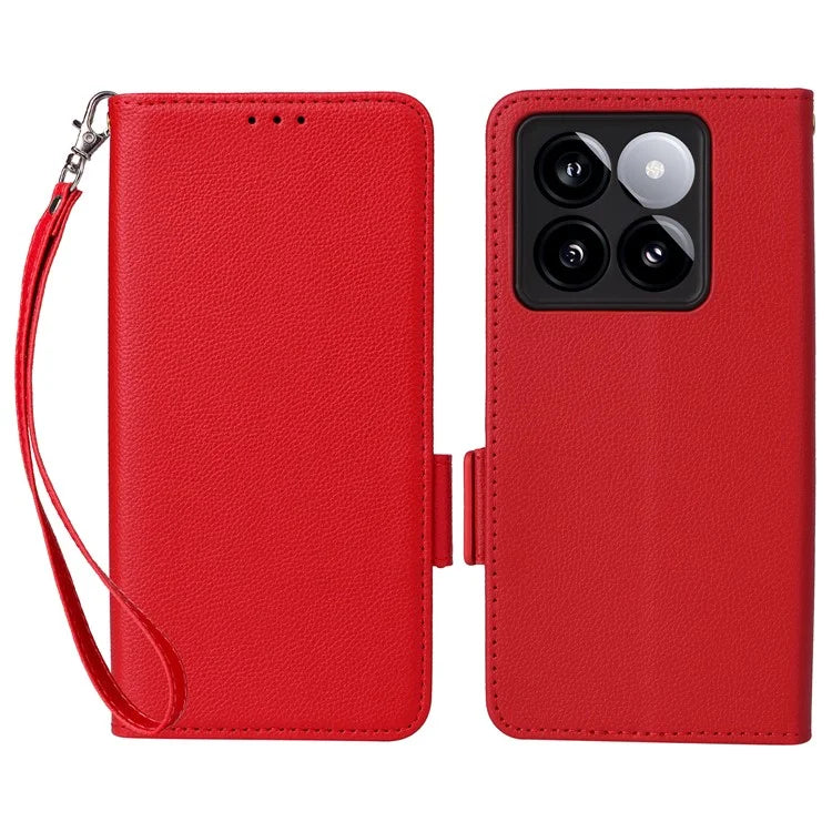 For Xiaomi 14T Pro Case Litchi Texture PU Leather Wallet Flip Phone Cover