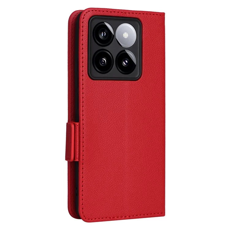 For Xiaomi 14T Pro Case Litchi Texture PU Leather Wallet Flip Phone Cover