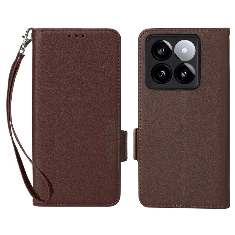 For Xiaomi 14T Pro Case Litchi Texture PU Leather Wallet Flip Phone Cover
