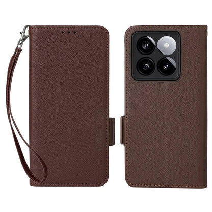 For Xiaomi 14T Pro Case Litchi Texture PU Leather Wallet Flip Phone Cover