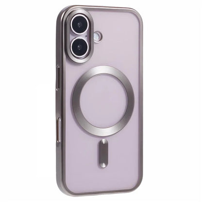 For iPhone 16 Plus Case Matte Electroplating Phone Cover Compatible with MagSafe