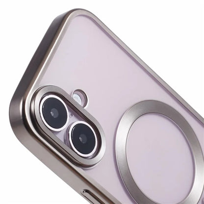 For iPhone 16 Plus Case Matte Electroplating Phone Cover Compatible with MagSafe