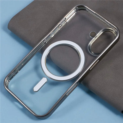 For iPhone 16 Plus Case Matte Electroplating Phone Cover Compatible with MagSafe