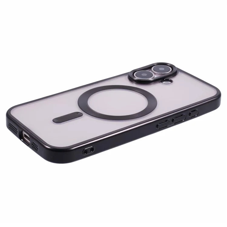 For iPhone 16 Plus Case Matte Electroplating Phone Cover Compatible with MagSafe
