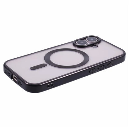 For iPhone 16 Plus Case Matte Electroplating Phone Cover Compatible with MagSafe