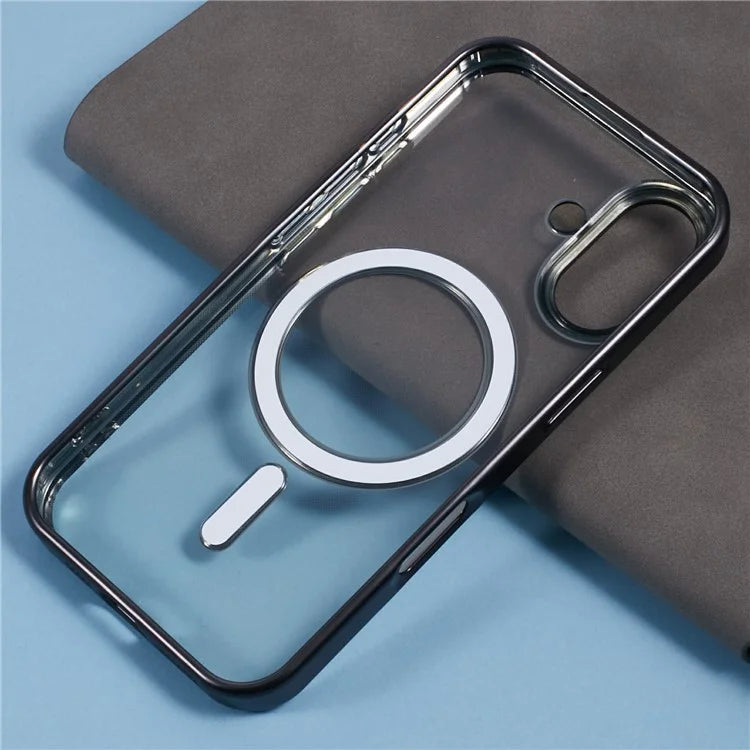 For iPhone 16 Plus Case Matte Electroplating Phone Cover Compatible with MagSafe