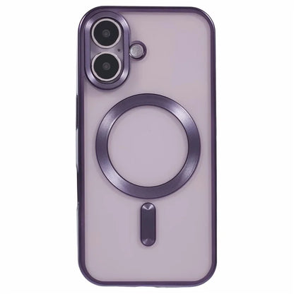 For iPhone 16 Plus Case Matte Electroplating Phone Cover Compatible with MagSafe