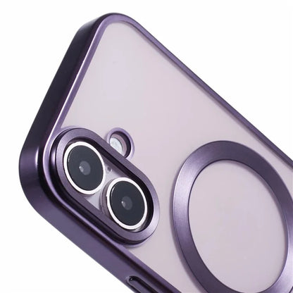 For iPhone 16 Plus Case Matte Electroplating Phone Cover Compatible with MagSafe