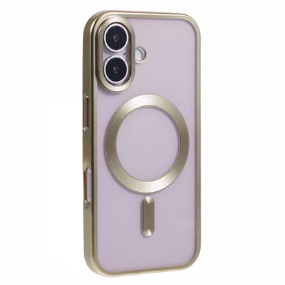 For iPhone 16 Plus Case Matte Electroplating Phone Cover Compatible with MagSafe