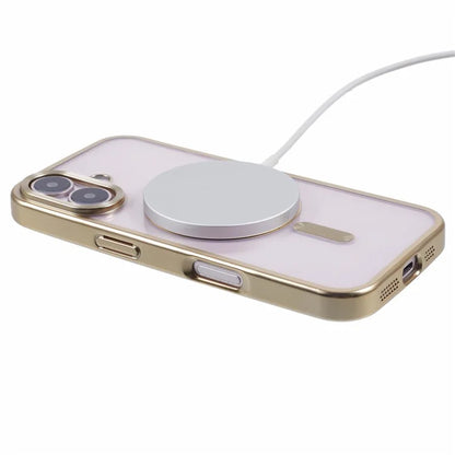 For iPhone 16 Plus Case Matte Electroplating Phone Cover Compatible with MagSafe