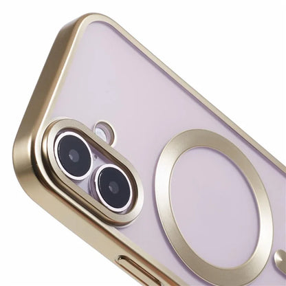 For iPhone 16 Plus Case Matte Electroplating Phone Cover Compatible with MagSafe