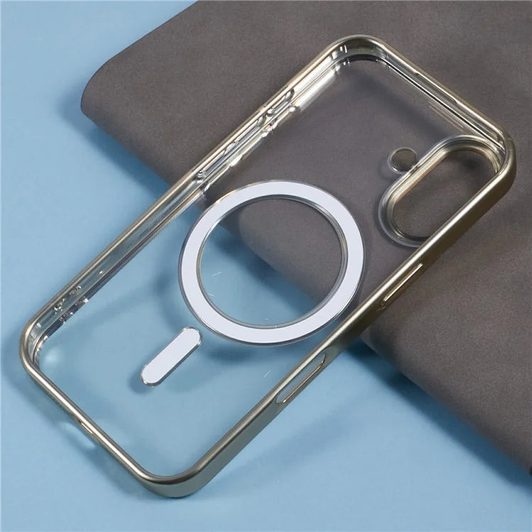 For iPhone 16 Plus Case Matte Electroplating Phone Cover Compatible with MagSafe