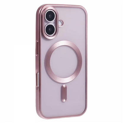 For iPhone 16 Plus Case Matte Electroplating Phone Cover Compatible with MagSafe