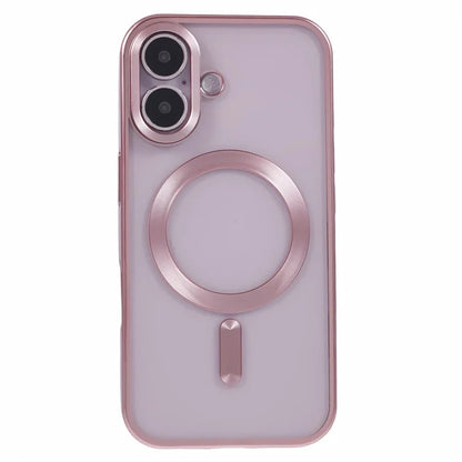 For iPhone 16 Plus Case Matte Electroplating Phone Cover Compatible with MagSafe