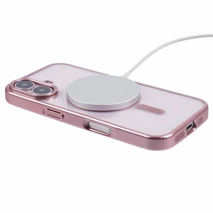 For iPhone 16 Plus Case Matte Electroplating Phone Cover Compatible with MagSafe