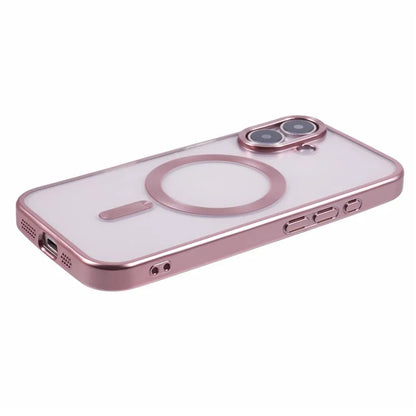 For iPhone 16 Plus Case Matte Electroplating Phone Cover Compatible with MagSafe