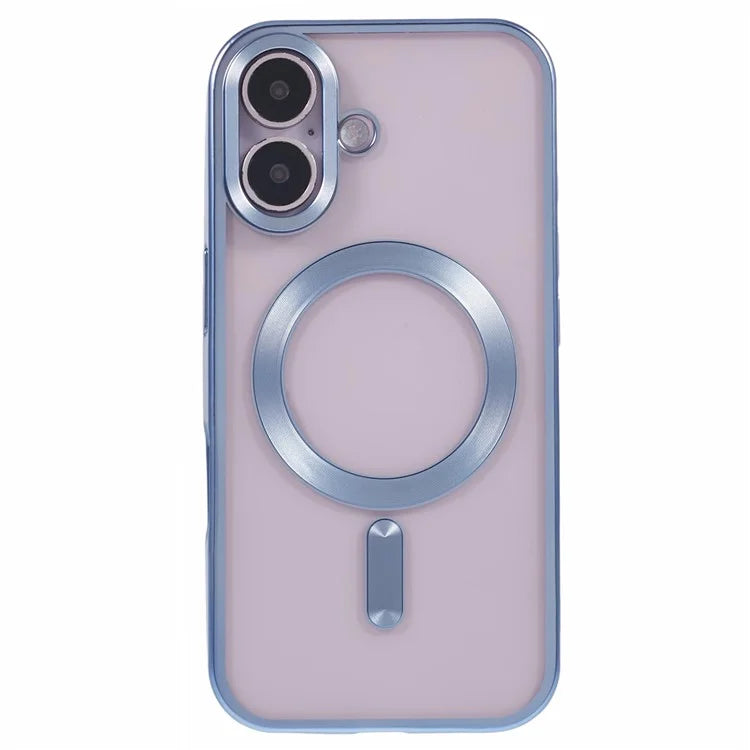 For iPhone 16 Plus Case Matte Electroplating Phone Cover Compatible with MagSafe