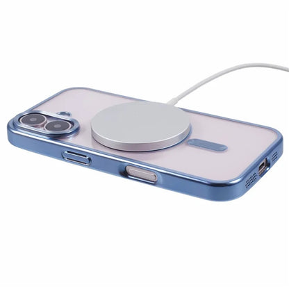 For iPhone 16 Plus Case Matte Electroplating Phone Cover Compatible with MagSafe