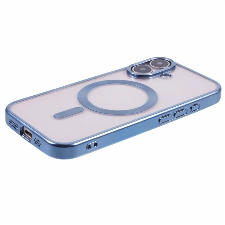 For iPhone 16 Plus Case Matte Electroplating Phone Cover Compatible with MagSafe