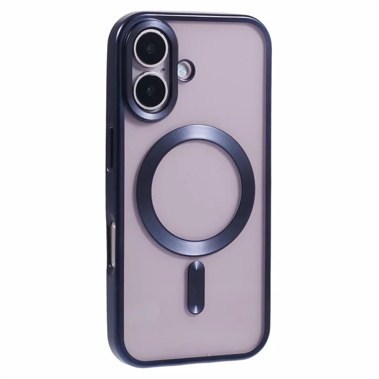 For iPhone 16 Plus Case Matte Electroplating Phone Cover Compatible with MagSafe