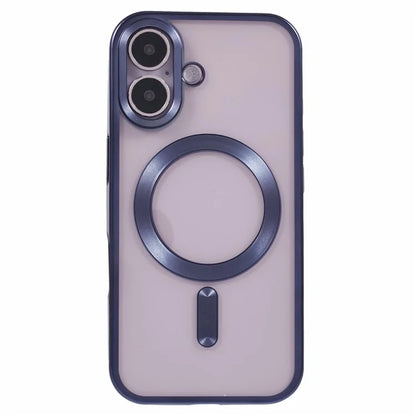 For iPhone 16 Plus Case Matte Electroplating Phone Cover Compatible with MagSafe