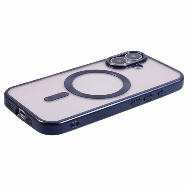 For iPhone 16 Plus Case Matte Electroplating Phone Cover Compatible with MagSafe