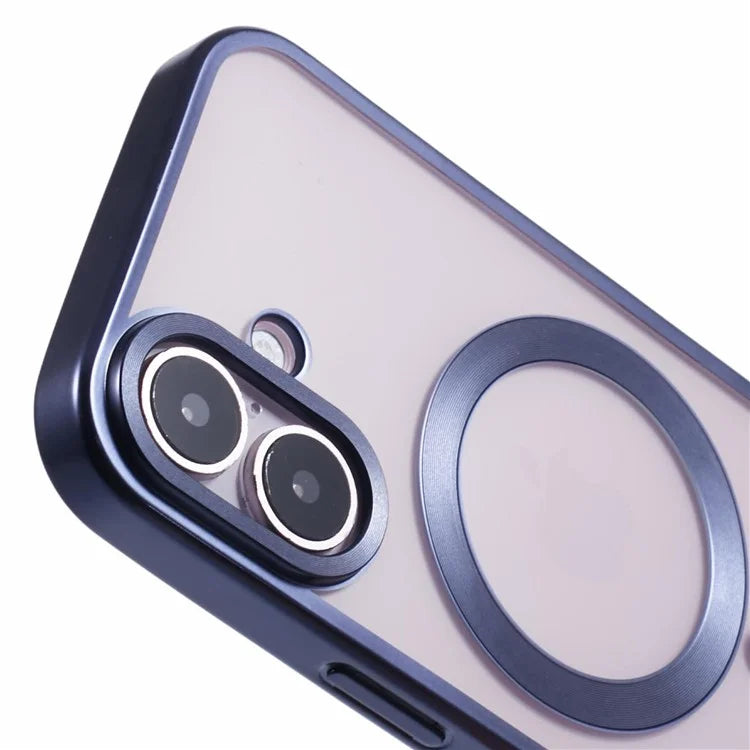 For iPhone 16 Plus Case Matte Electroplating Phone Cover Compatible with MagSafe