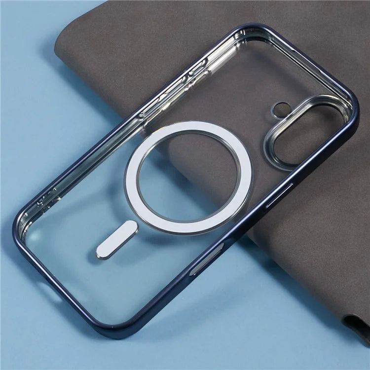 For iPhone 16 Plus Case Matte Electroplating Phone Cover Compatible with MagSafe