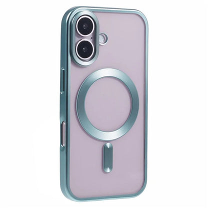For iPhone 16 Plus Case Matte Electroplating Phone Cover Compatible with MagSafe