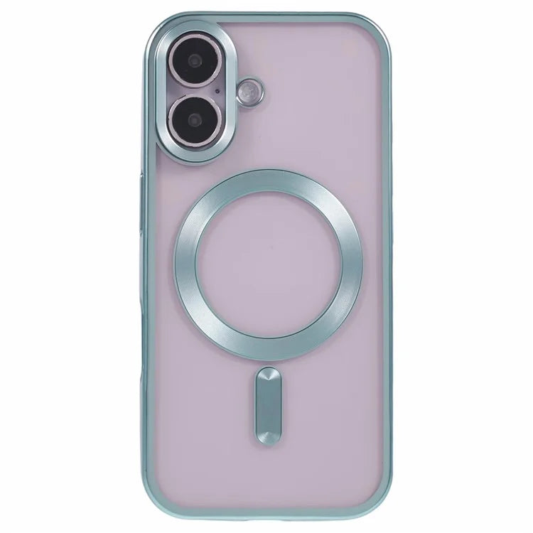 For iPhone 16 Plus Case Matte Electroplating Phone Cover Compatible with MagSafe