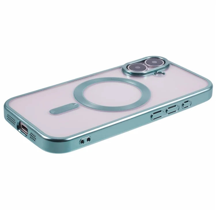 For iPhone 16 Plus Case Matte Electroplating Phone Cover Compatible with MagSafe