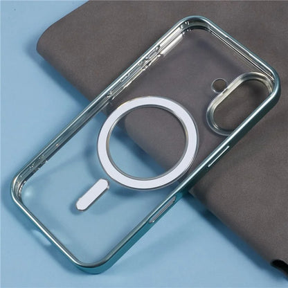 For iPhone 16 Plus Case Matte Electroplating Phone Cover Compatible with MagSafe