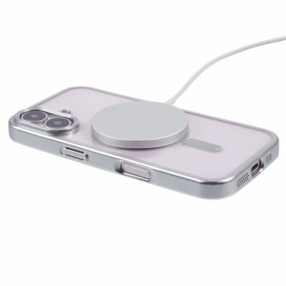 For iPhone 16 Plus Case Matte Electroplating Phone Cover Compatible with MagSafe