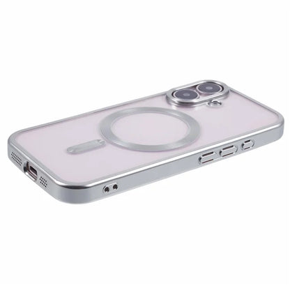 For iPhone 16 Plus Case Matte Electroplating Phone Cover Compatible with MagSafe