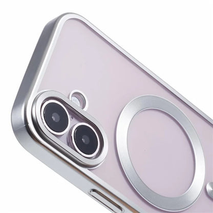 For iPhone 16 Plus Case Matte Electroplating Phone Cover Compatible with MagSafe