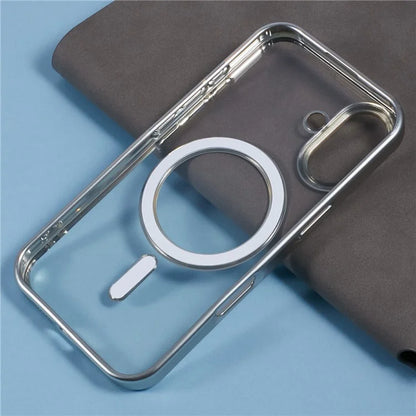 For iPhone 16 Plus Case Matte Electroplating Phone Cover Compatible with MagSafe