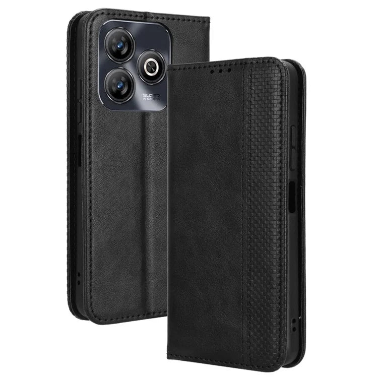 For ZTE Blade A75 4G Leather Case Wallet Stand Retro Texture Phone Cover