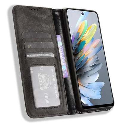 For ZTE Blade A75 4G Leather Case Wallet Stand Retro Texture Phone Cover