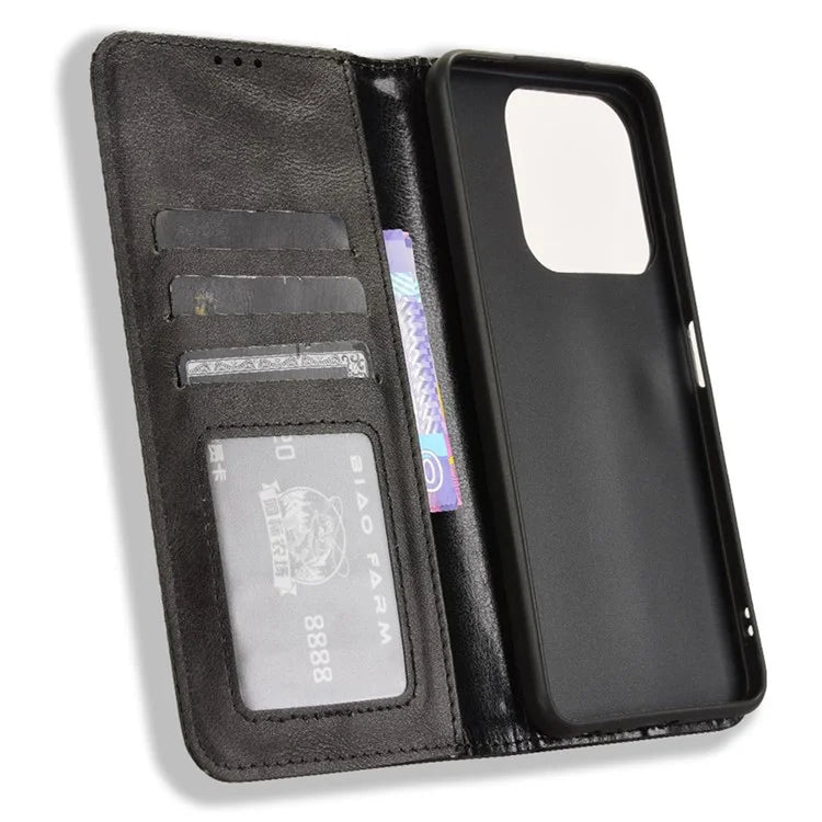 For ZTE Blade A75 4G Leather Case Wallet Stand Retro Texture Phone Cover