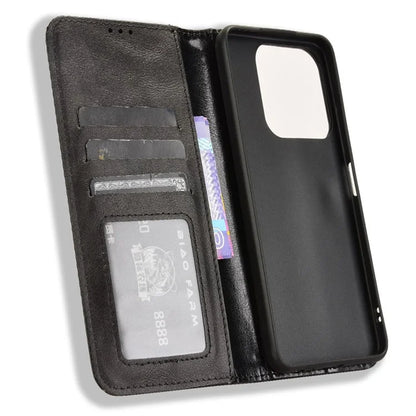 For ZTE Blade A75 4G Leather Case Wallet Stand Retro Texture Phone Cover