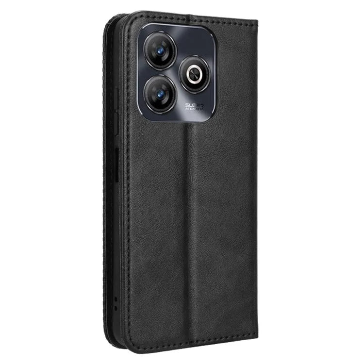 For ZTE Blade A75 4G Leather Case Wallet Stand Retro Texture Phone Cover