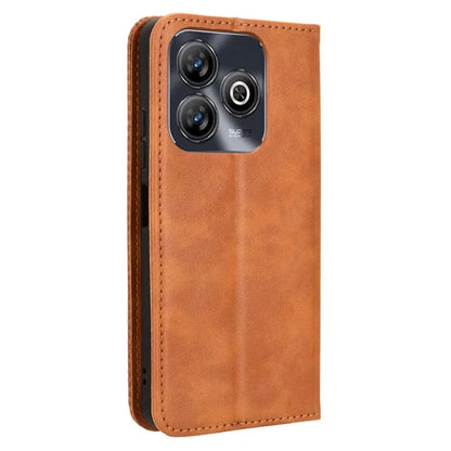 For ZTE Blade A75 4G Leather Case Wallet Stand Retro Texture Phone Cover
