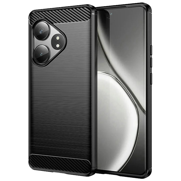 For Realme GT Neo6 5G / GT 6T 5G /  GT 6 5G Case Carbon Fiber Texture TPU Brushed Phone Cover