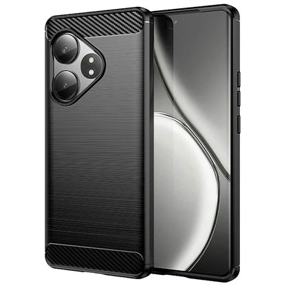 For Realme GT Neo6 5G / GT 6T 5G /  GT 6 5G Case Carbon Fiber Texture TPU Brushed Phone Cover